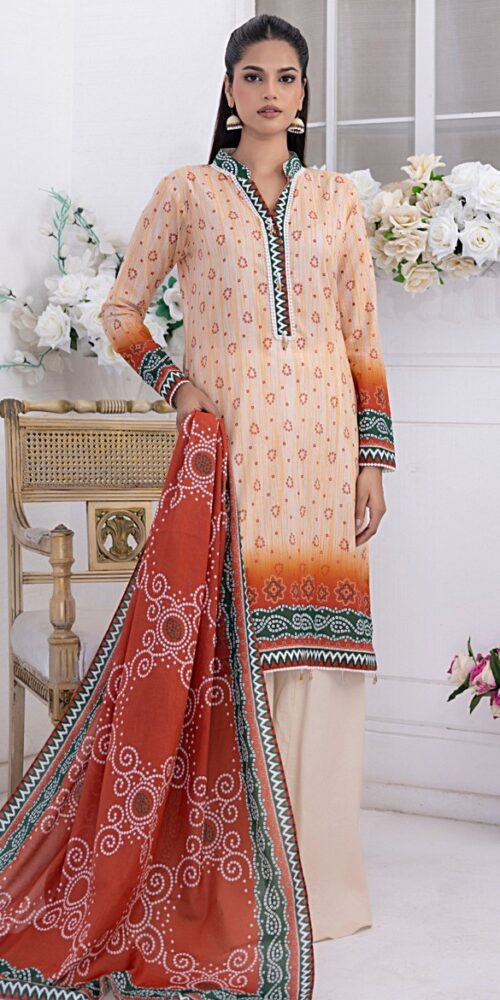 Unstitched Printed Lawn 3Pc - Original Salitex Chunri 08