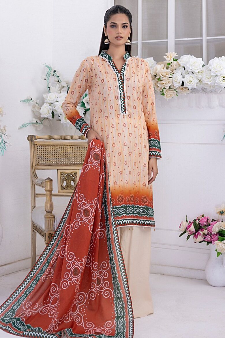 Unstitched Printed Lawn 3Pc - Original Salitex Chunri 08