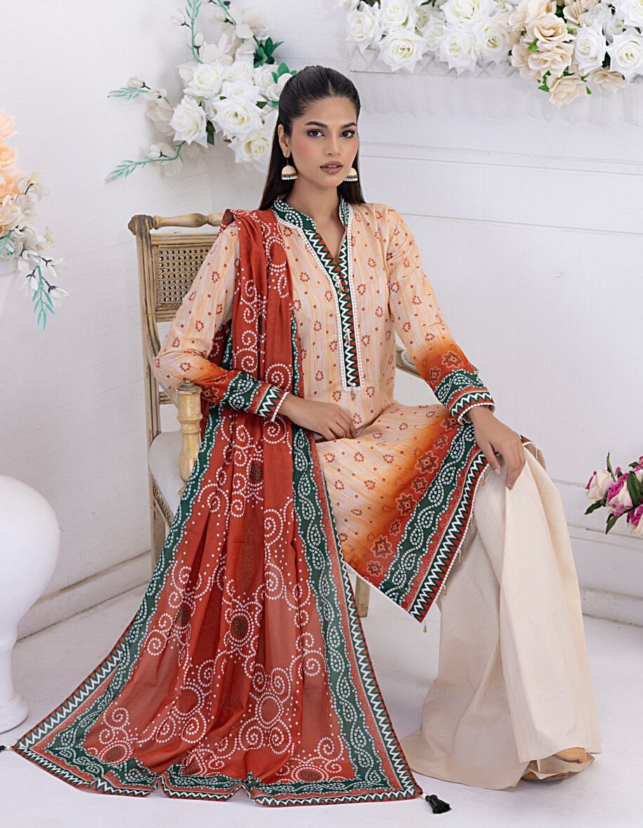 Unstitched Printed Lawn 3Pc - Original Salitex Chunri 08 - Image 3