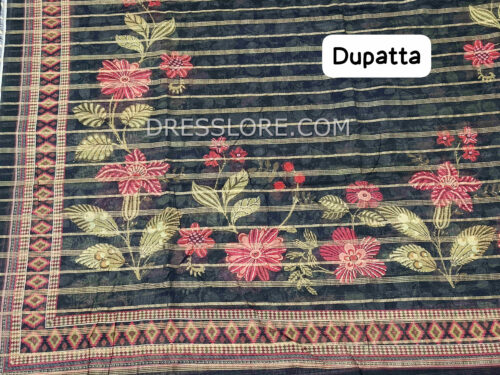 Unstitched Jacquard Printed Lawn 3Pc - Dress Lore 04 - Image 5