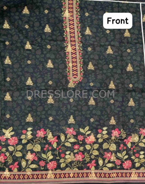 Unstitched Jacquard Printed Lawn 3Pc - Dress Lore 04 - Image 2