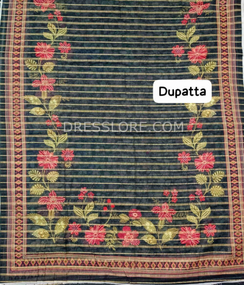 Unstitched Jacquard Printed Lawn 3Pc - Dress Lore 04 - Image 6