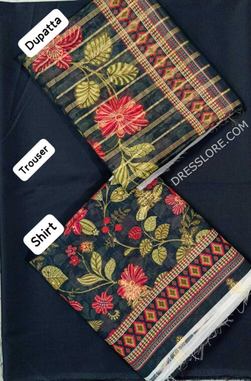 Unstitched Jacquard Printed Lawn 3Pc - Dress Lore 04