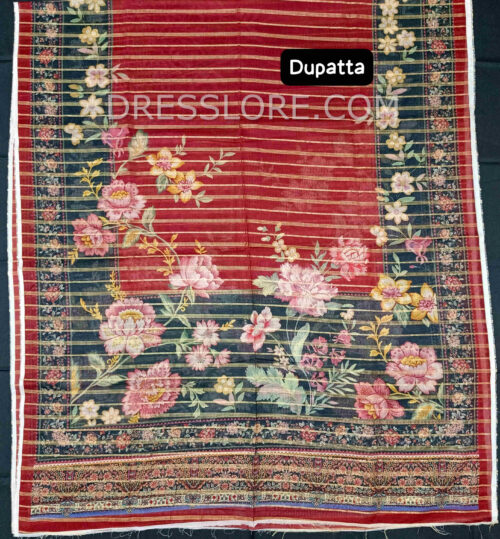 Unstitched Jacquard Printed Lawn 3Pc - Dress Lore 03 - Image 6