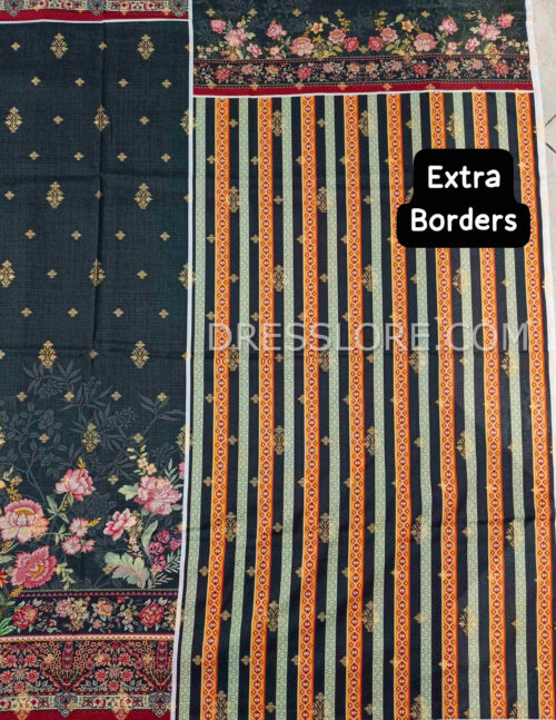 Unstitched Jacquard Printed Lawn 3Pc - Dress Lore 03 - Image 4