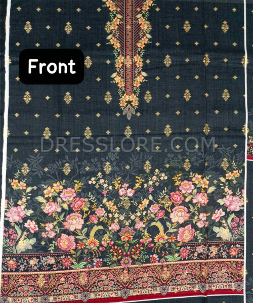 Unstitched Jacquard Printed Lawn 3Pc - Dress Lore 03 - Image 2