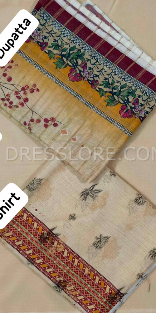 Unstitched Jacquard Lawn 3Pc - Dress Lore 01
