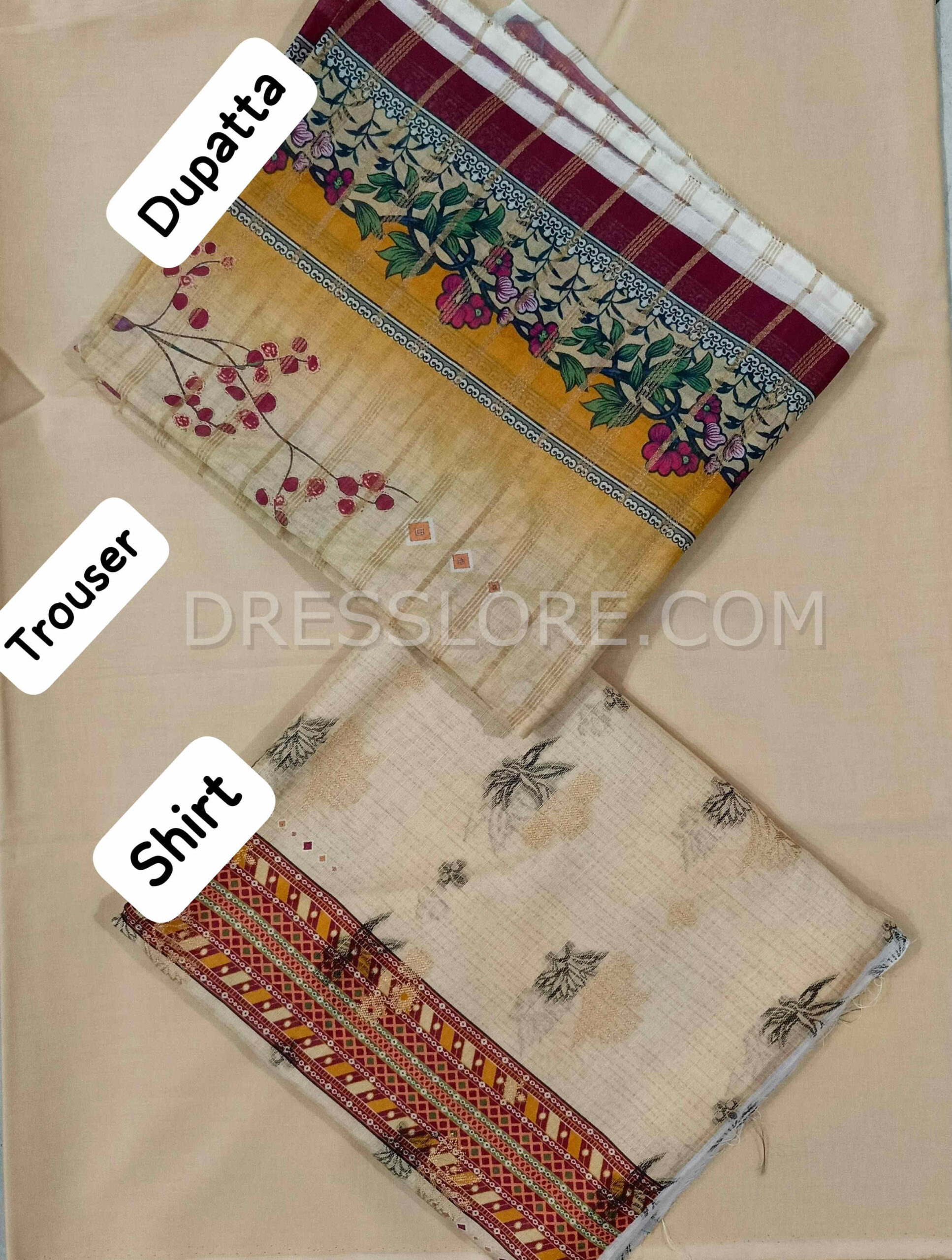 Unstitched Jacquard Lawn 3Pc - Dress Lore 01