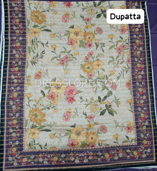 Unstitched Jacquard Printed Lawn 3Pc - Dress Lore 06 - Image 4