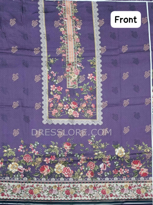 Unstitched Jacquard Printed Lawn 3Pc - Dress Lore 06 - Image 2