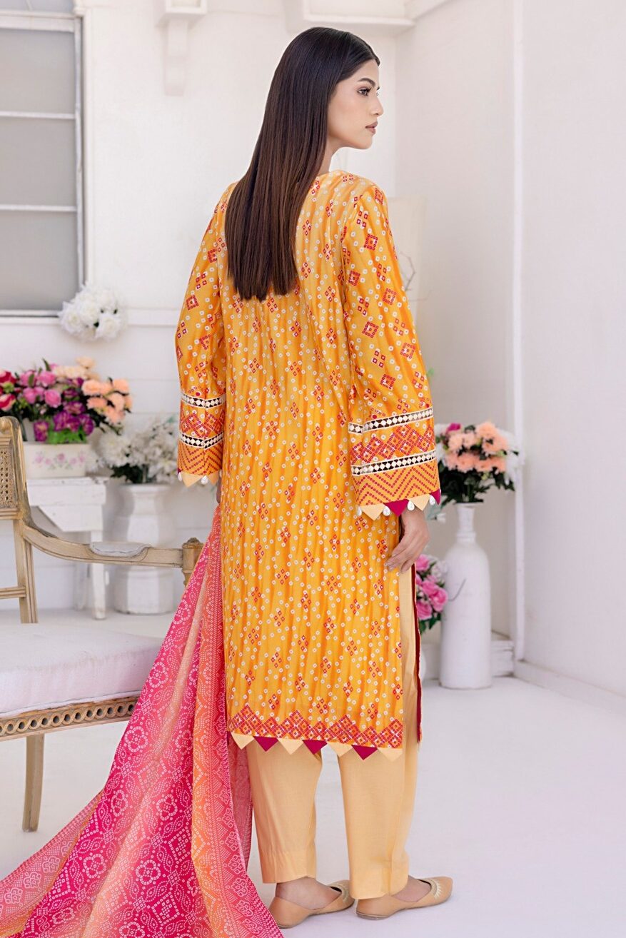 Unstitched Printed Lawn 3Pc - Salitex Chunri 03 - Image 3