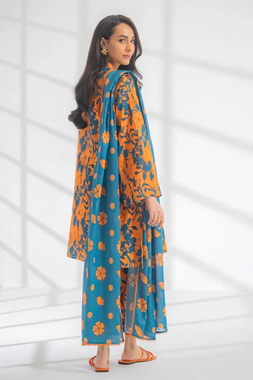 Unstitched Printed Lawn 3Pc - EGO Fire - Image 2