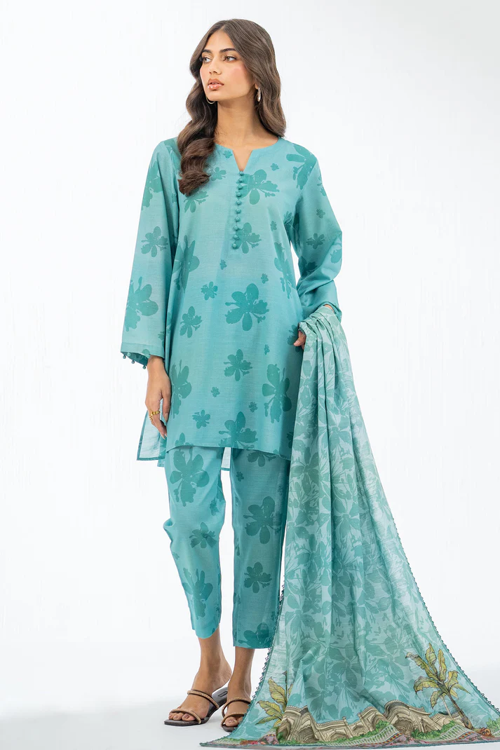 Unstitched Printed Lawn 3Pc - EGO Archaic