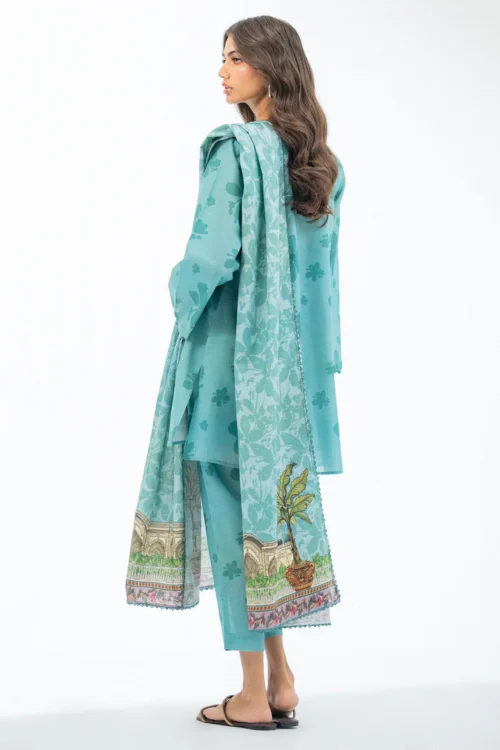 Unstitched Printed Lawn 3Pc - EGO Archaic - Image 2