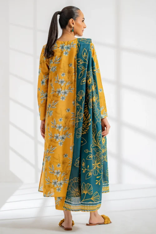 Unstitched Printed Lawn 3Pc - EGO Springtide - Image 2