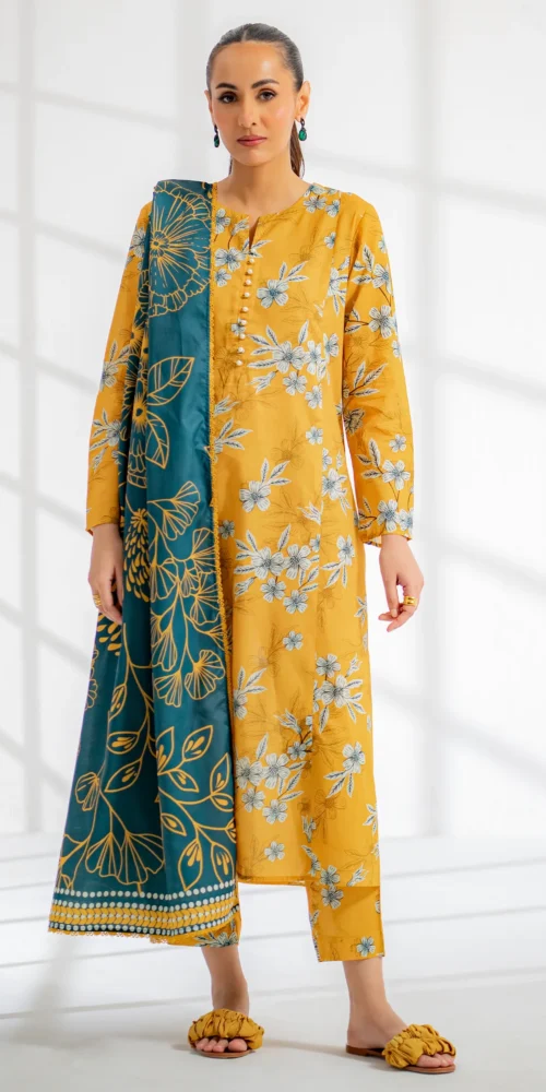 Unstitched Printed Lawn 3Pc - EGO Springtide
