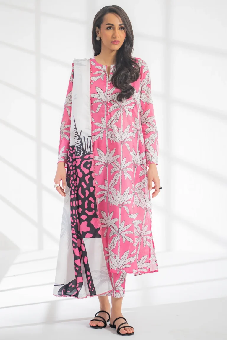 Unstitched Printed Lawn 3Pc - EGO Palms