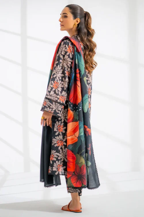 Unstitched Printed Lawn 3Pc - EGO Prelude - Image 2