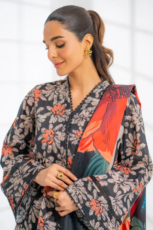 Unstitched Printed Lawn 3Pc - EGO Prelude - Image 3