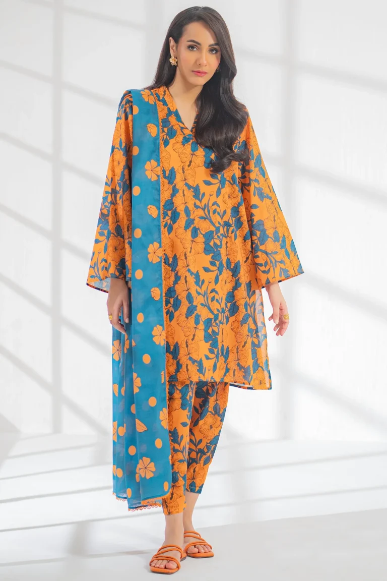 Unstitched Printed Lawn 3Pc - EGO Fire