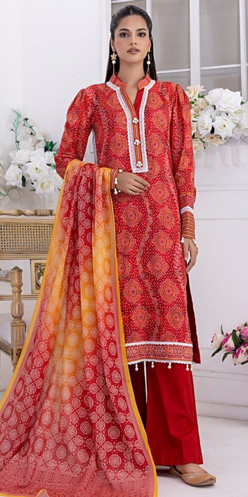 Unstitched Printed Lawn 3Pc - Original Salitex Chunri 07
