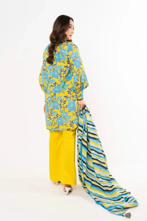 Unstitched Printed Lawn 3Pc - Alkaram (05) - Image 2