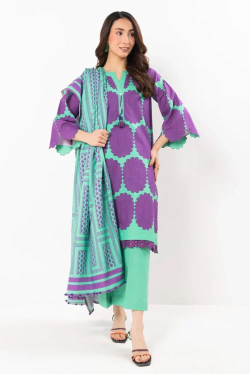 Unstitched Printed Lawn 3Pc - Alkaram (03)