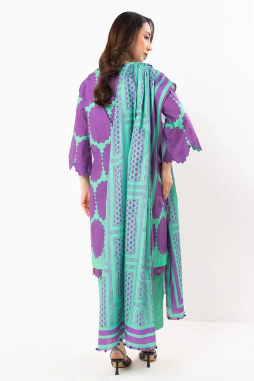 Unstitched Printed Lawn 3Pc - Alkaram (03) - Image 2