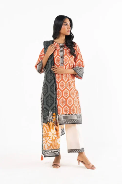 Unstitched Printed Lawn 3Pc - Alkaram (08)