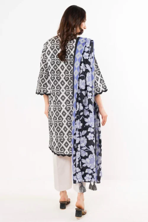 Unstitched Printed Lawn 3Pc - Alkaram (07) - Image 2