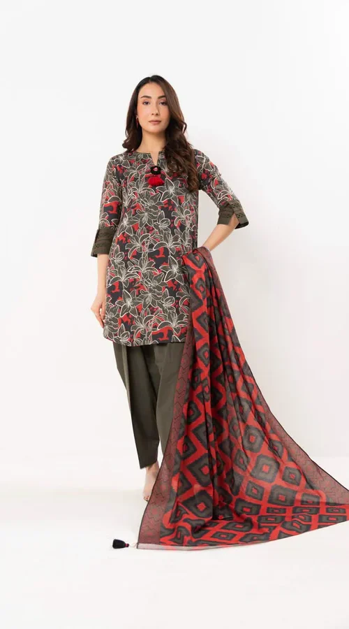 Unstitched Printed Lawn 3Pc - Alkaram (02)