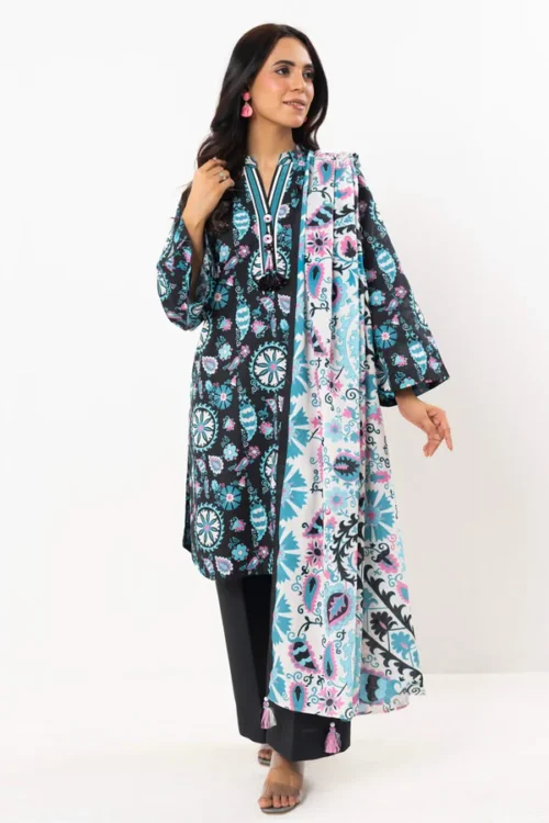 Unstitched Printed Lawn 3Pc - Alkaram (06)